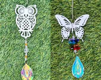 2 Silver Suncatcher, Wall Hanging Dreamcatcher, Crystal Prism Suncatcher, Sun Catcher Decor, Outdoor Rainbow Maker