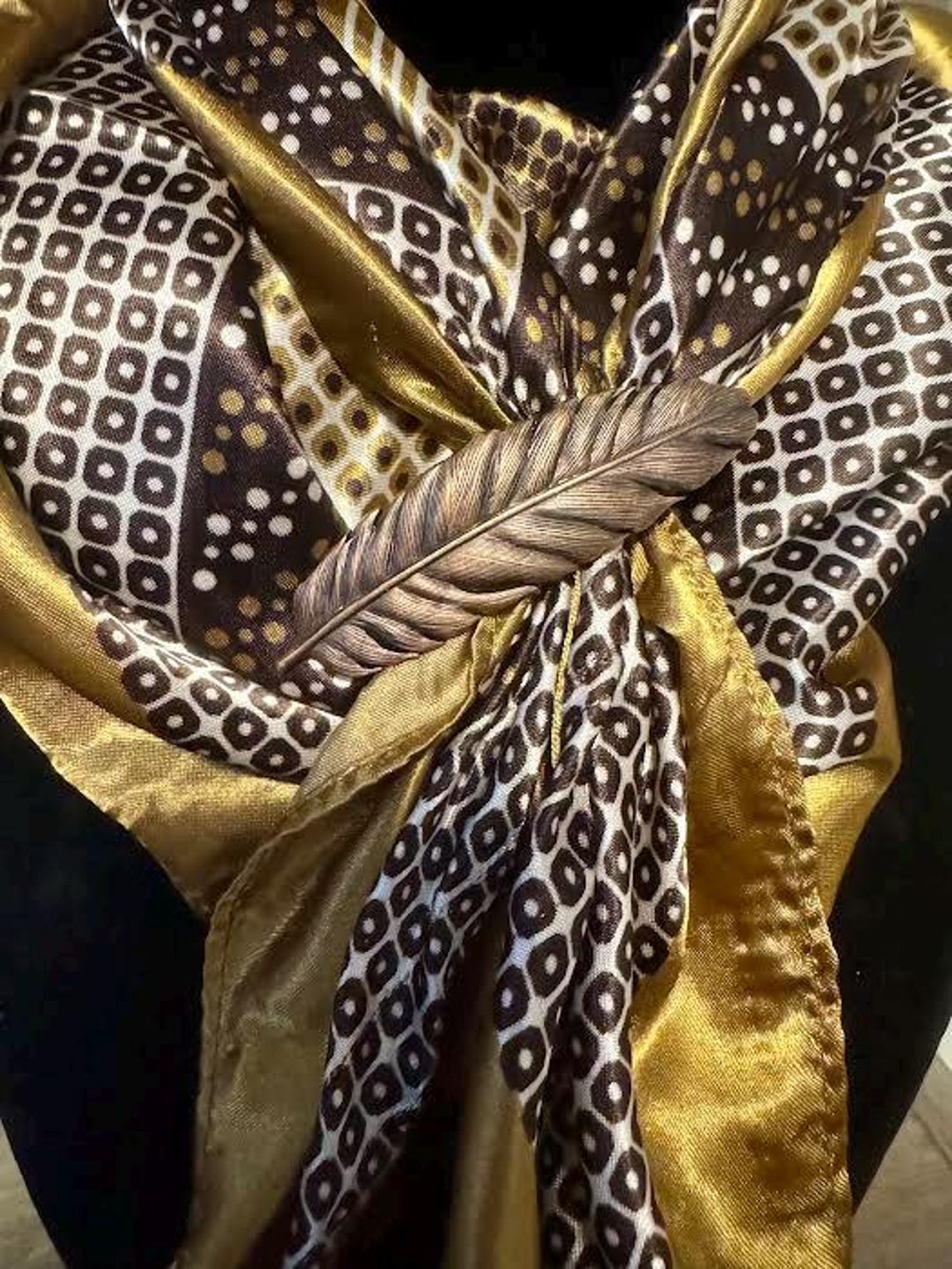 No-slide Wild Rag Slide With 3 Inch Copper Feather Concho - Etsy