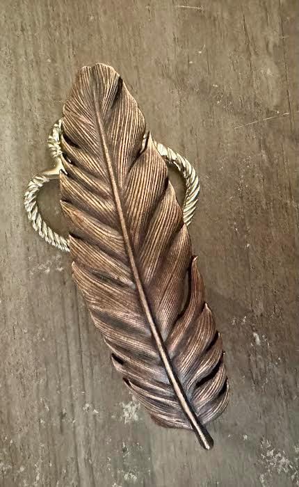 No-slide Wild Rag Slide With 3 Inch Copper Feather Concho - Etsy
