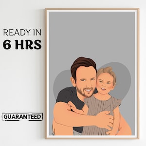 Regalo personalizzato per la festa del papà, ritratto personalizzato del papà, ritratto senza volto, regalo minimalista per il papà, disegno di famiglia, regalo per la famiglia, regalo per il marito