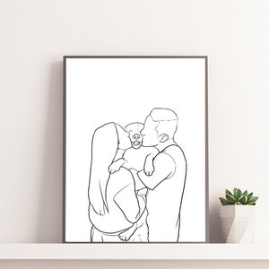 Couples Portrait, Line Artistic, Personalized Artwork, Minimalist Portrait, Gift for Him, Gift For Her, gift for boyfriend, Couple Gift zdjęcie 2