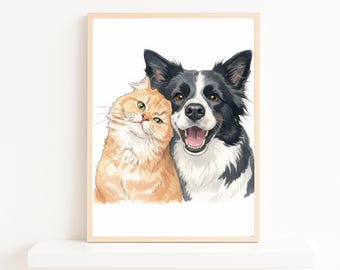 Watercolor Dog Portrait from Photo – Custom Hand-Painted Pet Illustration