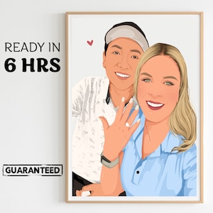 custom Anniversary gift, custom faceless portrait, couple drawing, Engagement Painting, gift for Husband, couple faceless portrait, Gift