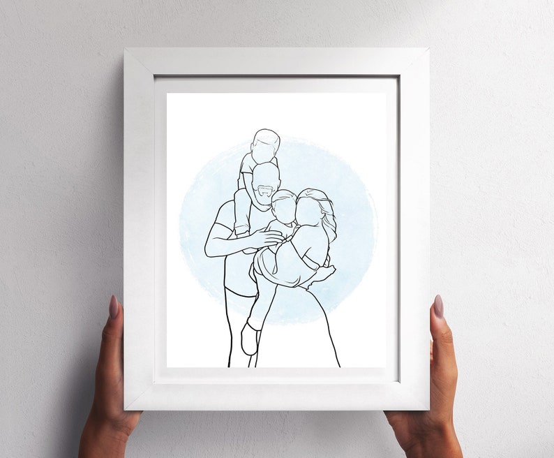 Soulmate Gift Ideas, Illustration Prints, Line Art Gifts, Portrait Art Prints, Personalised Gift, Gift For Mom, Gift For Mother, Gift Dad image 5