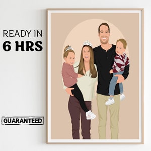 custom portrait for family, drawing gift for mom and dad, faceless portrait, Parents photo, Housewarming gift, gift for Parents, painting