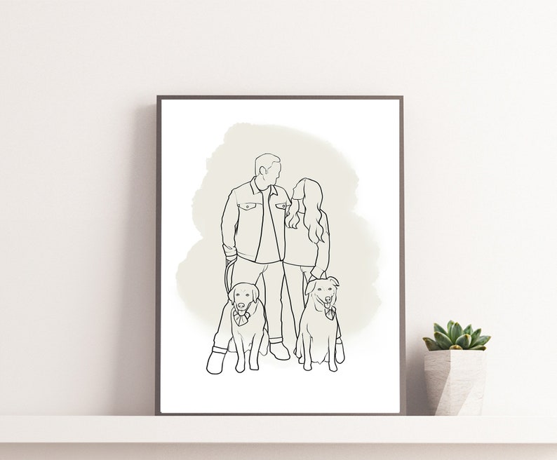 Soulmate Gift Ideas, Illustration Prints, Line Art Gifts, Portrait Art Prints, Personalised Gift, Gift For Mom, Gift For Mother, Gift Dad image 4