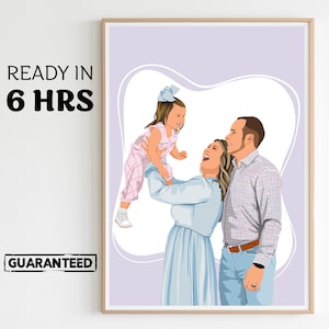 Dipinto di famiglia, il miglior regalo per la famiglia, disegno di famiglia, regalo fantastico per la famiglia, regalo per la festa del papà, regalo per mamma e papà, regalo per la famiglia