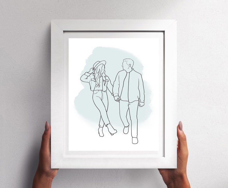 Couples Portrait, Line Artistic, Personalized Artwork, Minimalist Portrait, Gift for Him, Gift For Her, gift for boyfriend, Couple Gift zdjęcie 6