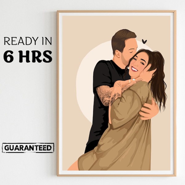 Retrato de casal, presente para casal, retrato sem rosto, desenho de noivado, retrato de namorado, retrato de família, presente personalizado, presente sem rosto