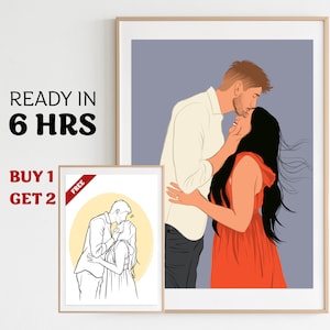 couple portrait, gift for couple, faceless portrait, engagement drawing, boyfriend portrait, family portrait, custom gift, Gift for him