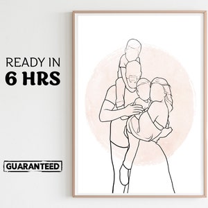 Soulmate Gift Ideas, Illustration Prints, Line Art Gifts, Portrait Art Prints, Personalised Gift, Gift For Mom, Gift For Mother, Gift Dad image 1