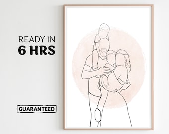 Soulmate Geschenkideen, Illustration Drucke, Line Art Geschenke, Portrait Kunstdrucke, personalisiertes Geschenk, Geschenk für Mama, Geschenk für Mutter, Geschenk Papa