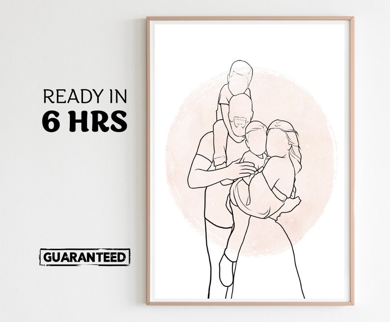 Soulmate Gift Ideas, Illustration Prints, Line Art Gifts, Portrait Art Prints, Personalised Gift, Gift For Mom, Gift For Mother, Gift Dad image 1