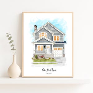 Custom House Portrait from Photo, Personalized Home Illustration, Housewarming Gift, Watercolor House Portrait, gift for family, Mom gift