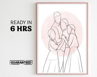 portrait from photo, Gift for Him, Unique Husband Gift, Digital Line Art, Drawing For Gifts, Minimalist Gifts, Anniversary Present