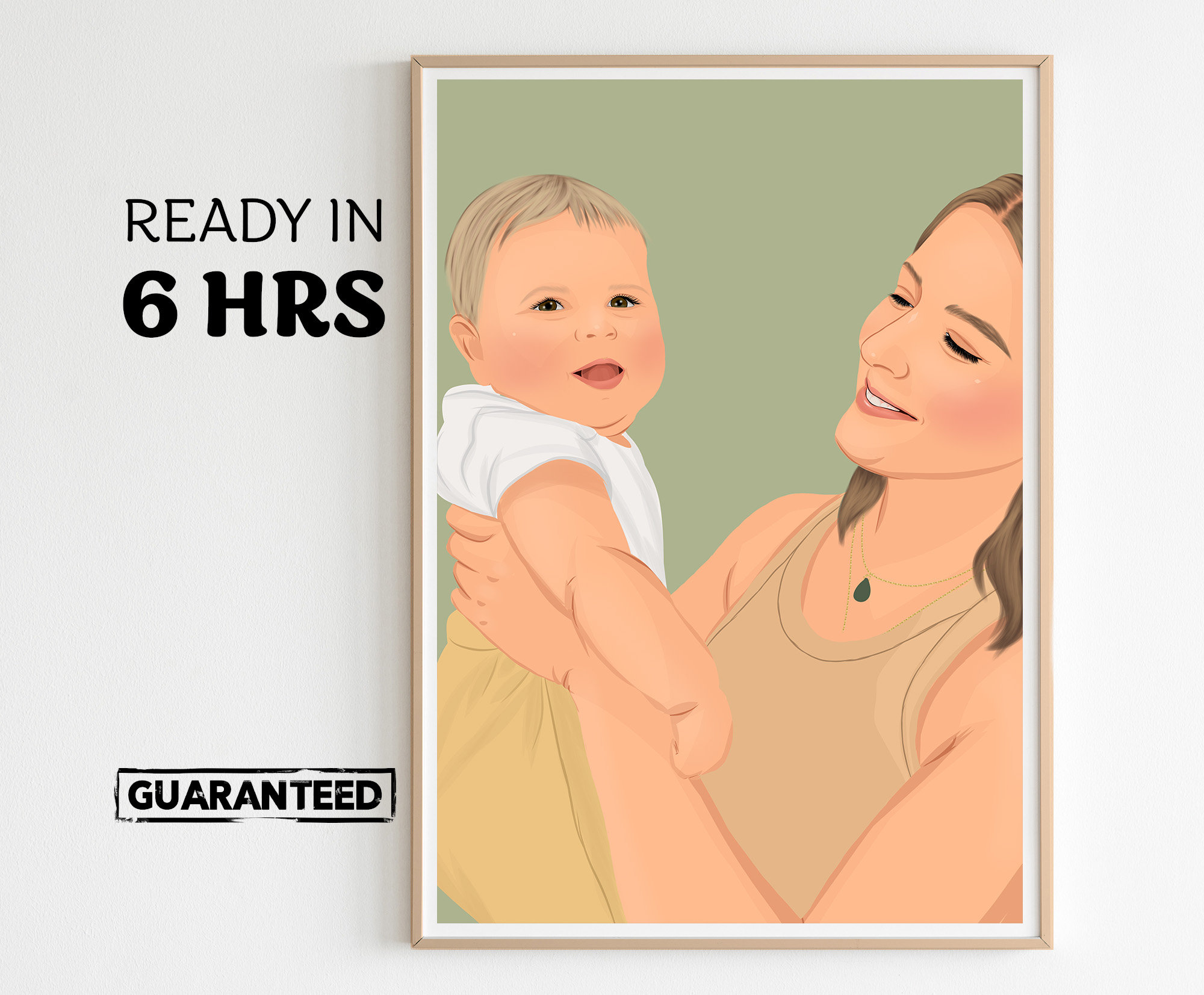 Personalized Mother's Day Gift, Custom Mom Portrait, Faceless Portrait, Gift For Mom, Family Gift, Custom Drawing From Photo, Mom Birthday