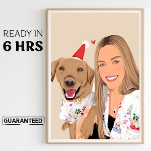 pet portrait gift, dog drawing, faceless portrait, gift for her, pet Illustration, dog birthday, custom portrait, gift for bestie, dog lover