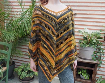 Poncho au crochet - fait main