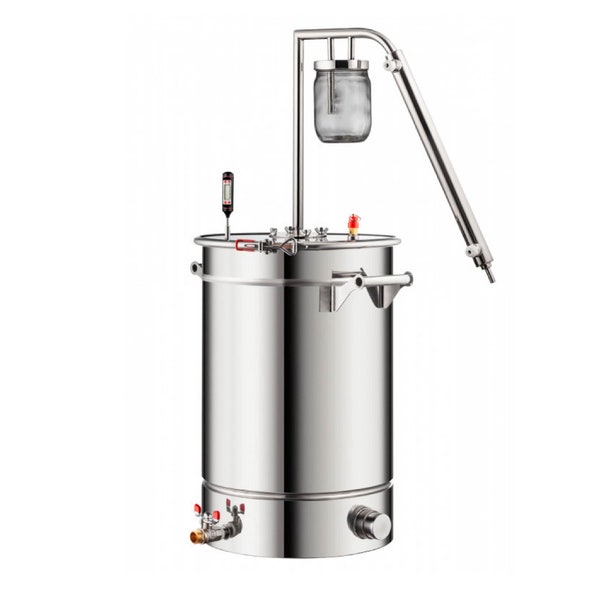 Hydrosol Distiller 37L Fresh Hydrosol Maker, Portable Stainless Steel Steam Distillation for Herb Extractions Distillation Kit for Homemade