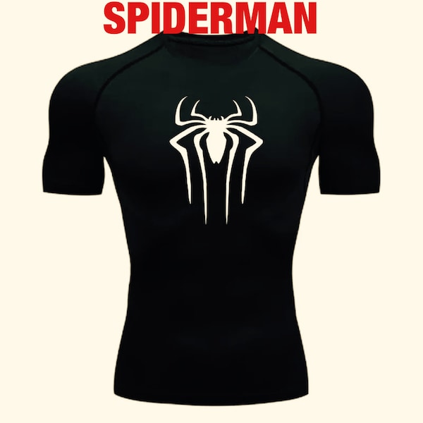 SPIDERMAN COMPRESSION TOP t-shirt Short Sleeve