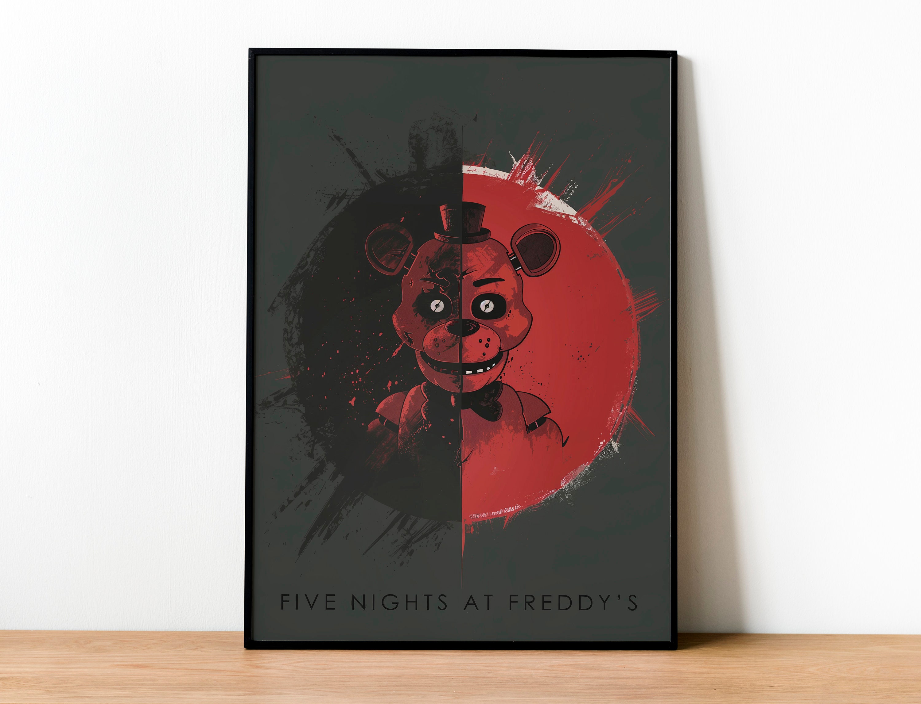 Five Nights at Freddy's Minimal Game Illustration Canvas Print, Wall