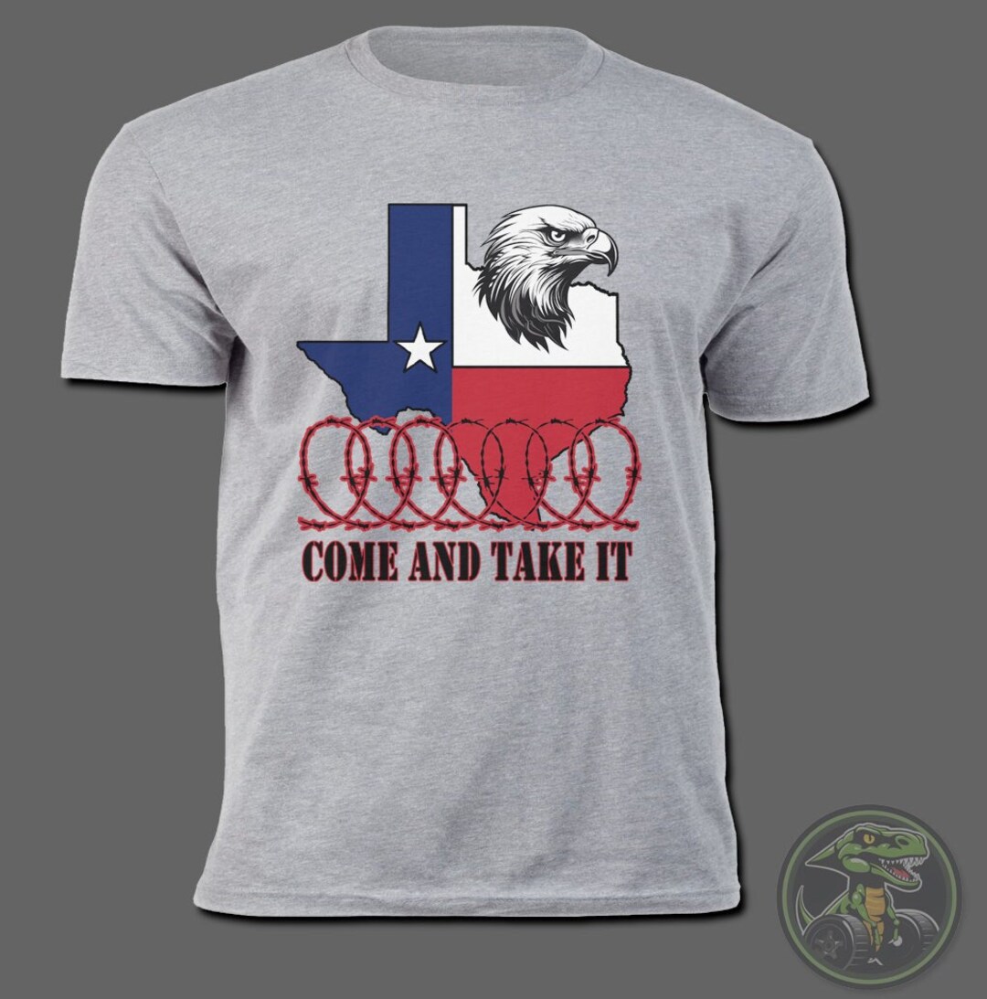 Texas Flag Razor Wire Fence Come and Take It Vintage Style T-shirt ...