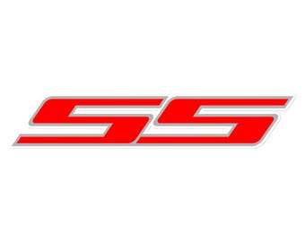 SS Muscle Car Emblem Sticker - Durable High Opacity Adhesive Vinyl, Bubble-Free, High Quality, Long Lasting, Weather Resistant