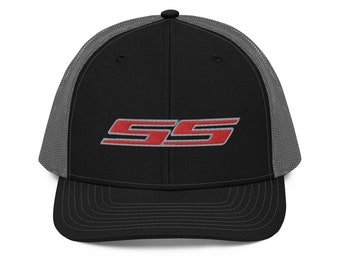 SS Muscle Car Trucker Cap - American, Power, Performance, Richardson 112, Pre-Curved, Adjustable
