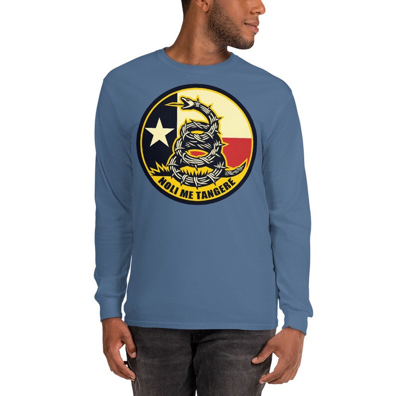 Texas Flag Noli Me Tangere Razor Wire Snake Long Sleeve Shirt - USA ...