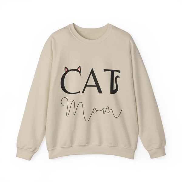 Katzen-Mama-Sweatshirt, Geschenk für sie, Katzenliebhaber-Geschenk, Katzen-Mama-Shirt, trendiger Pullover, Haustier-Sweatshirt