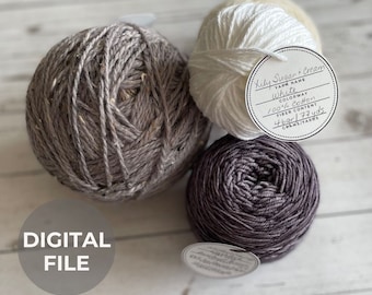 Printable Yarn Label, Yarn Storage Printable Tag, Yarn ID tag, Yarn Organization