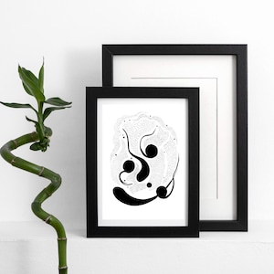 Original Abstract Art in Frame Black Ink Drawing Modern Wall Decor A4 Abstract painting, Abstract art, Original painting, minimalist art