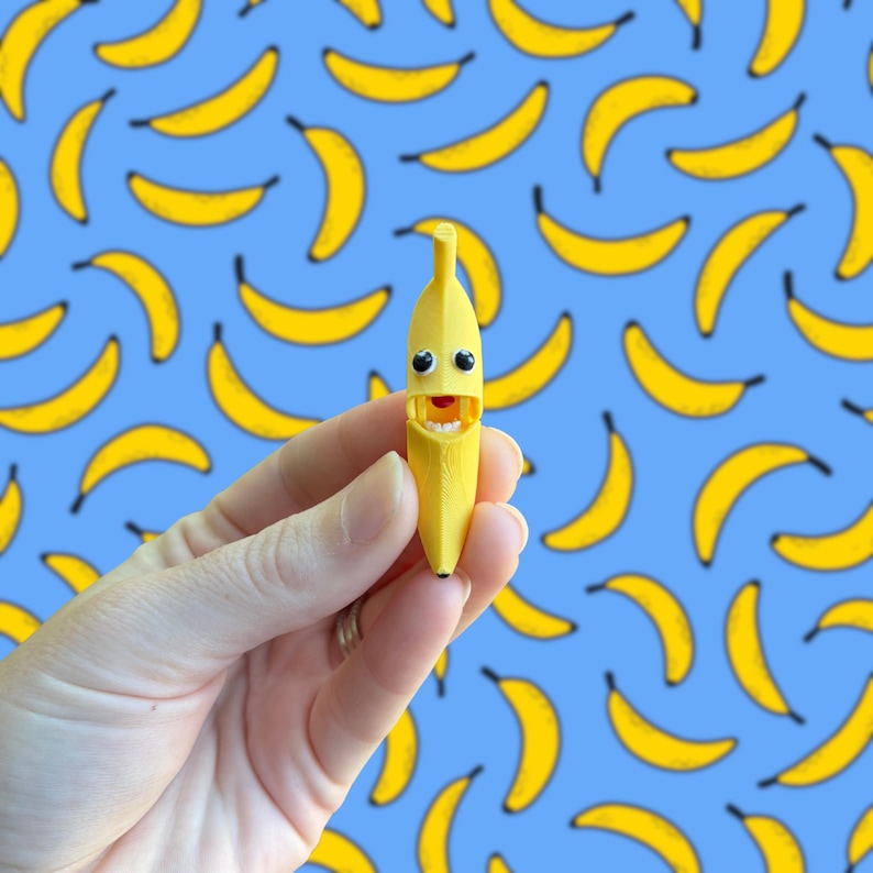 Mini Banana Fidget Toy - Banana Fidget - Funny Pocket Fidget - Interactive Desk Toy - Stress Relief Fidget - Fruit Fidget image 1