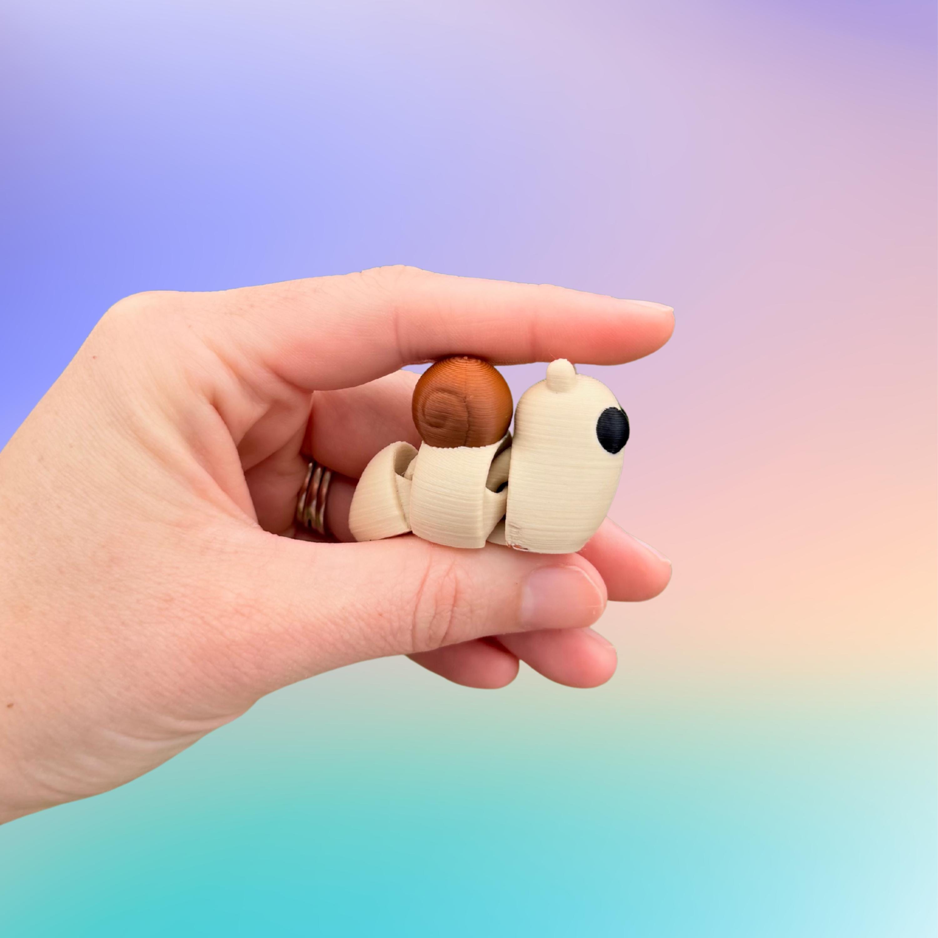 Mini Snail Fidget Toy - 3D Printed Mini Snail Sensory Toy - Articulated ...