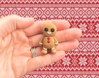 Tiny Gingerbread Man Fidget Toy - 3D Printed Holiday Cookie - Stocking Stuffer - Cute Christmas Gift - Sensory Toy - Gingerbread Man Fidget