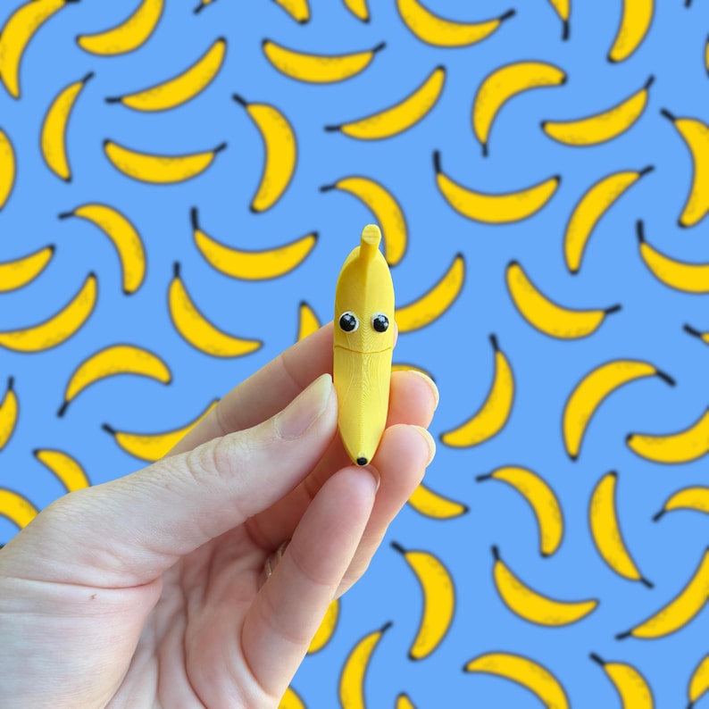 Mini Banana Fidget Toy - Banana Fidget - Funny Pocket Fidget - Interactive Desk Toy - Stress Relief Fidget - Fruit Fidget image 3