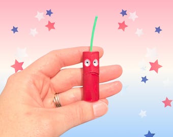 Patriotic Firecracker Whistle Fidget | Fourth of July Toy | Cute USA Desk Buddy | Red White & Blue Independence Day | USA Gift | USA 250