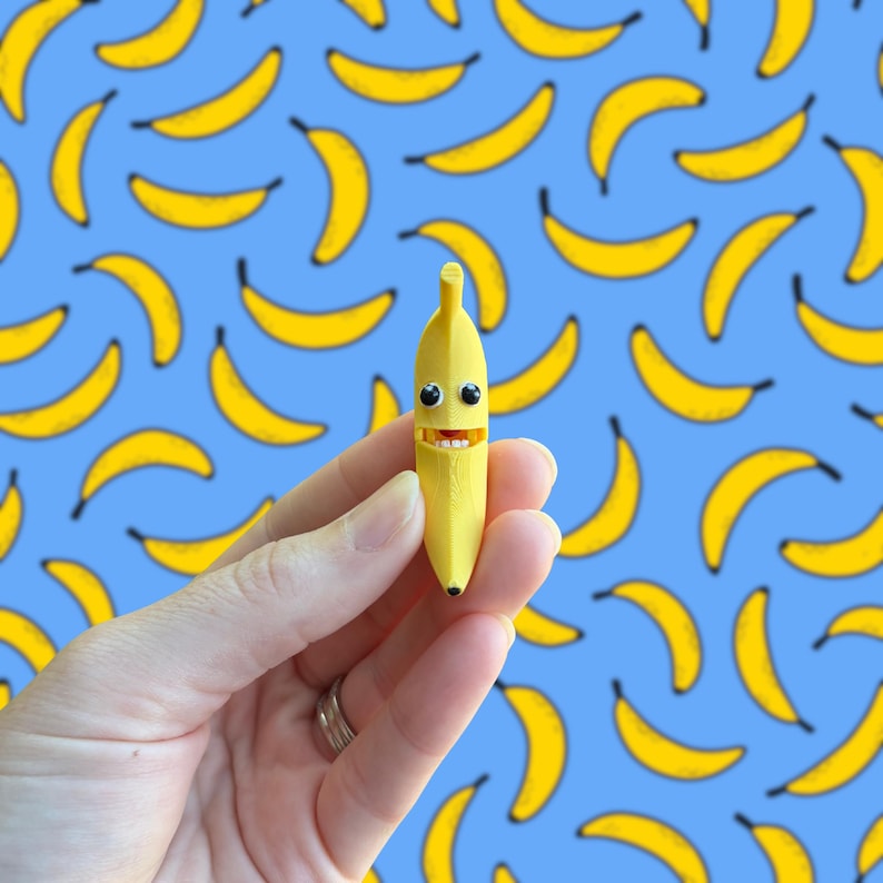 Mini Banana Fidget Toy - Banana Fidget - Funny Pocket Fidget - Interactive Desk Toy - Stress Relief Fidget - Fruit Fidget image 2