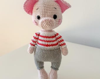 Crochet Piglet – Handmade Amigurumi Pig – Animal Gift, room decor