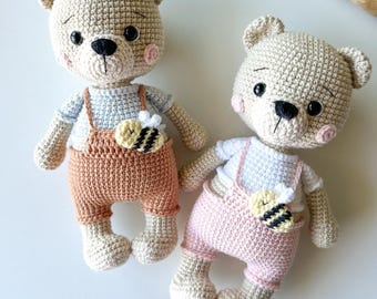 Crochet Bear – Handmade Amigurumi Plush Toy, Nursery Decor