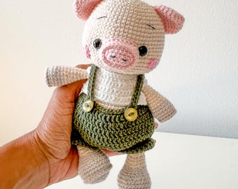 Crochet Pig - Amigurumi Farm Animal Plush Toy - Nursery Decor