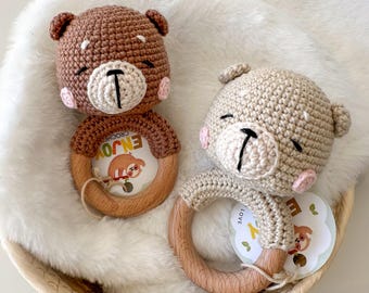 Crochet Bear Rattle – Handmade Amigurumi
