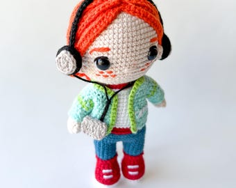 Crochet Red-Haired Girl - Handmade Amigurumi Doll