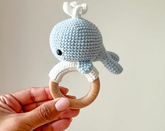 Crochet Whale Rattle – Handmade Amigurumi