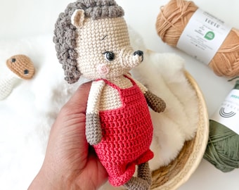 Handmade Crochet Hedgehog Plush – Amigurumi Toy & Woodland Decor