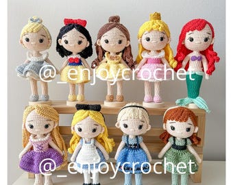 Crochet Princess Dolls - Handmade dolls - Birthday gifts