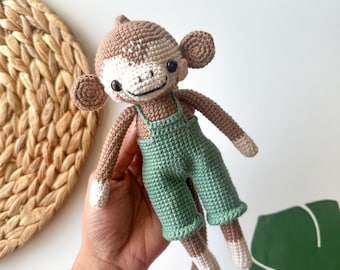 Crochet Monkey – Handmade Amigurumi Monkey – Animal Gift, room decor