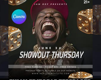 Party Night Flyer: Editable Canva Template