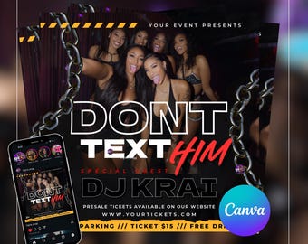 Club Flyer Editable Canva Template Party & Club Event Invitation Digital Download