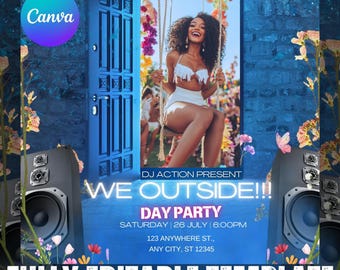 Editable Day Party Flyer Template: Motion Event Invitation (Digital Download)